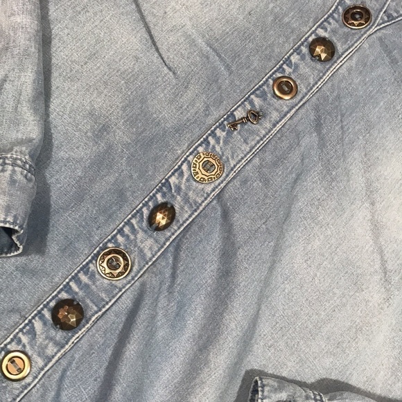Soft Surroundings Denim Tencel Shirt with Variety of Metal Buttons size PL - Picture 4 of 8